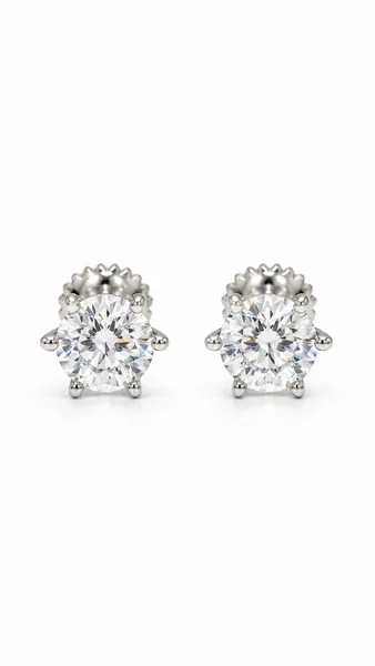 Classic Solitaire Diamond Stud Earrings