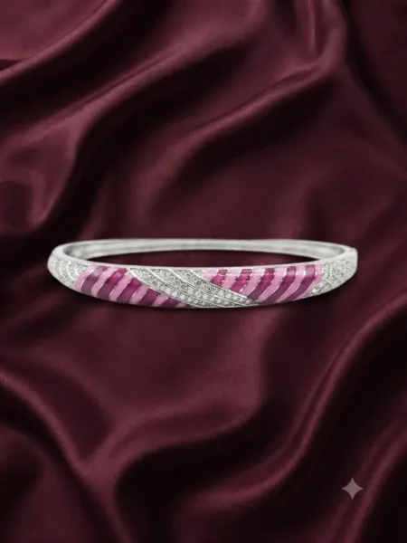 Celeste Rosé Wave Bangle