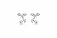 Silver Cherry Sparkle Earring
