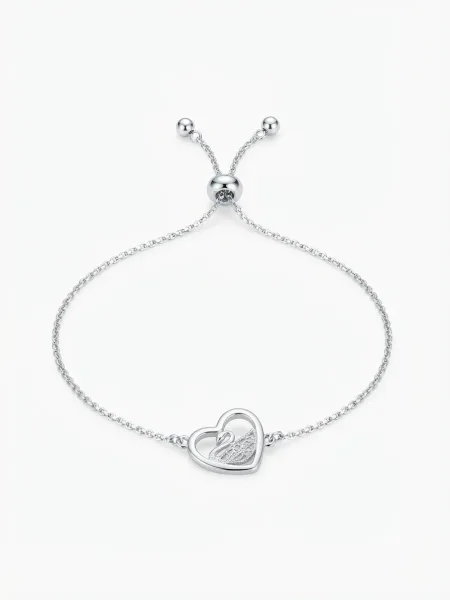 Celeste Swan Heart Bracelet