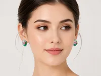 Multicolor Floral Enamel Stud Earrings