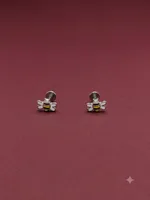Honeybee Enamel Flat-Back Stud Earrings (Baby / Kids Ear Tops)