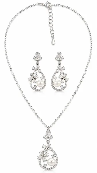 Silver Floral Pearl sets