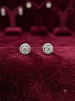 Classic Halo Solitaire Stud Earrings