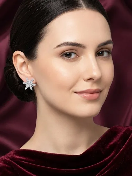 Sparkling Floral Stud Earrings