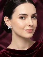 Sparkling Floral Stud Earrings