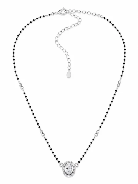 Oval Radiance 925 Sterling Silver Mangalsutra
