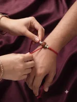 SILVO Rudraksha Sterling Silver Rakhi