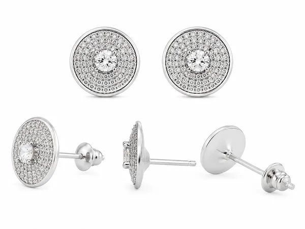 Elegant Round Crystal Stud Earrings
