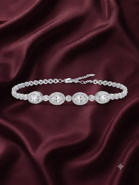 Celeste Oval Halo Bracelet