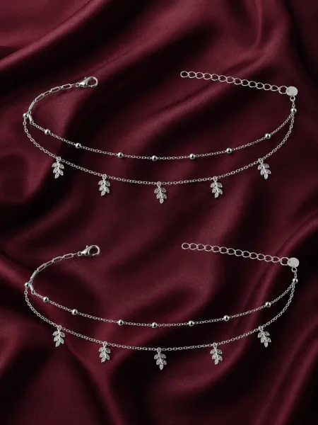 Celestial Leaf Charm Anklet