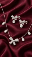 Celeste Bow Elegance Necklace & Earrings Set