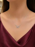 Dainty Crystal Butterfly Pendant