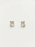 Silver Bunny Stud Earrings