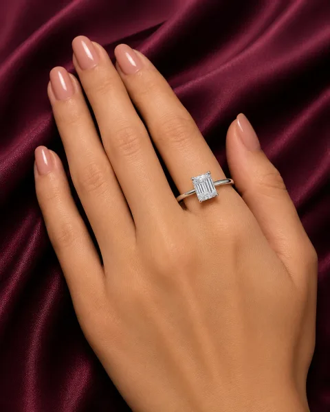 Emerald-Cut Silver Ring
