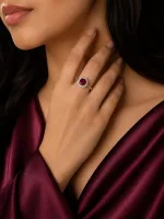 Sterling Silver Ruby Halo Ring