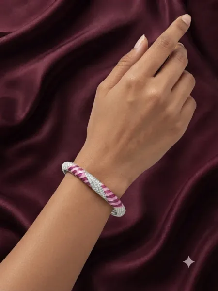 Celeste Rosé Wave Bangle