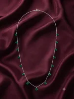 Emerald-Green Heart Station Necklace