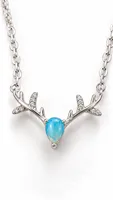 Celestial Antler Blue Opal Pendant