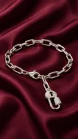 Silver Lock Charm Bracelet