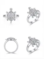 Silver Geometric Turtle Ring