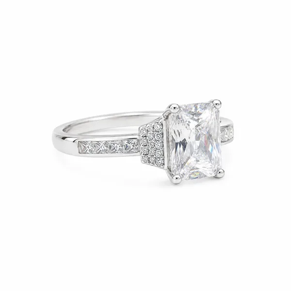 Elegant Emerald-Cut Solitaire Ring