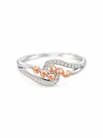 Rose Gold Heart Cluster Ring