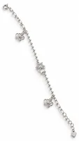 Silver Crown Star Anklet