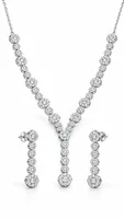 Floral Drop Silver Jewelry Set