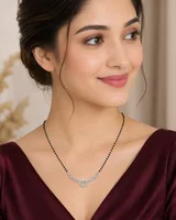 Radiant Circle Curve 925 Sterling Silver Mangalsutra
