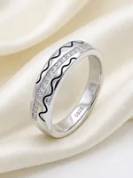 Silver Wavy Pave Ring