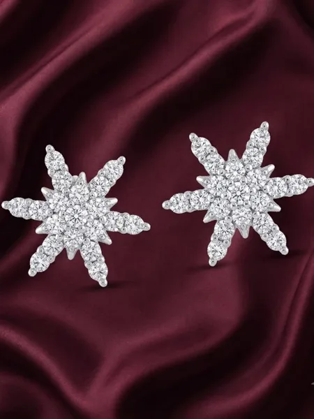 Sparkling Floral Stud Earrings