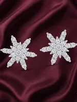Sparkling Floral Stud Earrings