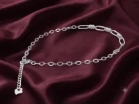 Silver Oval Link Chain Anklet