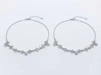 Silver Floral Knot Charm Anklet