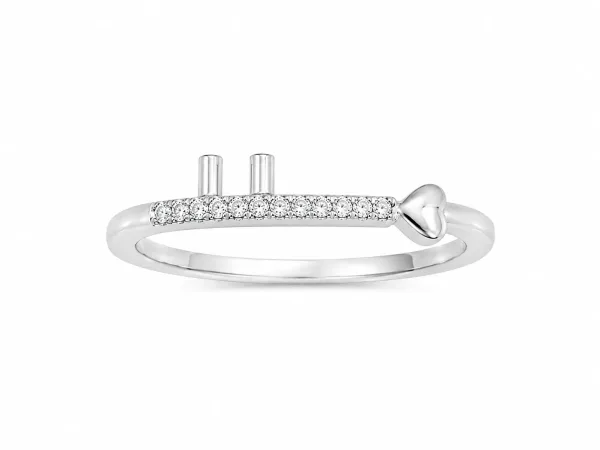 Celestia Heartline Silver Ring