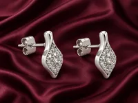Celeste Teardrop Pavé Diamond Stud Earrings