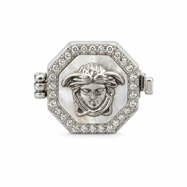 Silver Medusa Designer Button