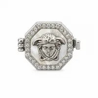 Silver Medusa Designer Button