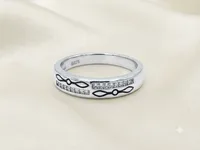 Geometric Accent Diamond Sterling Silver Ring