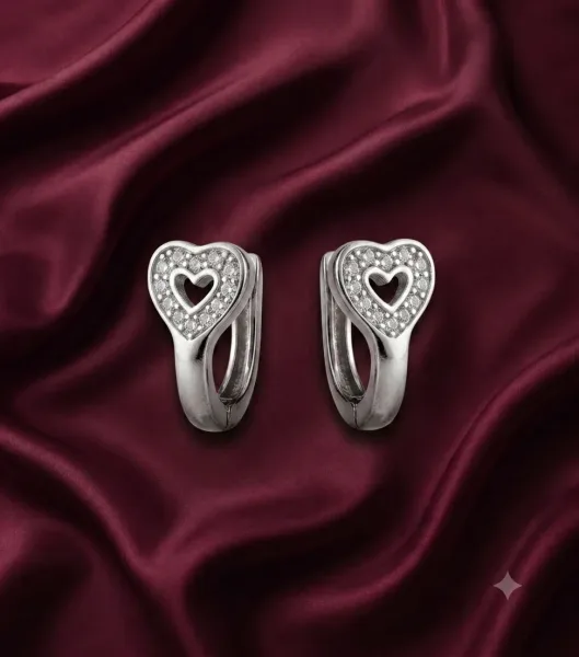 Eternal Heart Huggie Earrings