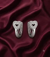 Eternal Heart Huggie Earrings