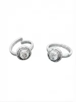 Elegant Round Halo Solitaire  Toe Ring