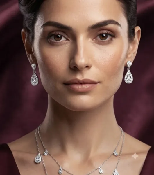 Elegant Teardrop  Necklace & Earring Set