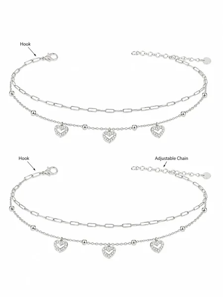 Celestial Heart Cascade Anklet Set