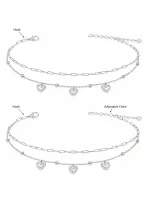 Celestial Heart Cascade Anklet Set