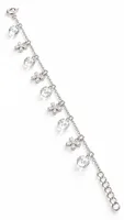 Silver Crystal Charm Anklet