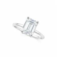 Emerald-Cut Silver Ring