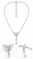 Silver Heart Crystal Drop pandent chain