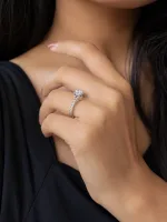 Sterling Silver Halo Solitaire Ring